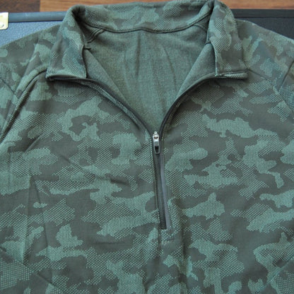 Lululemon Large Surge Warm Heritage Camo Olive Green 1/2 Zip Pullover