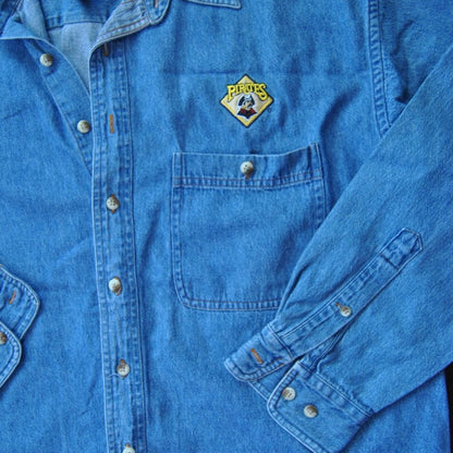 Pittsburgh Pirates Vintage Jean Large Long Sleeve Button up Shirt