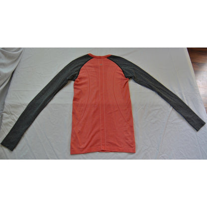 Lululemon Swiftly Tech Pink w/ Gray Size 4 Sleeves Long-Sleeve