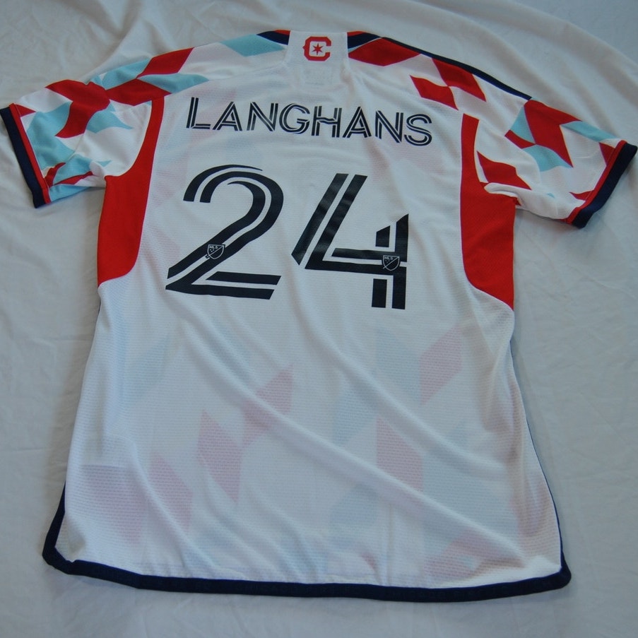 Adidas Chicago Fire Langhans #24 Soccer Jersey Large