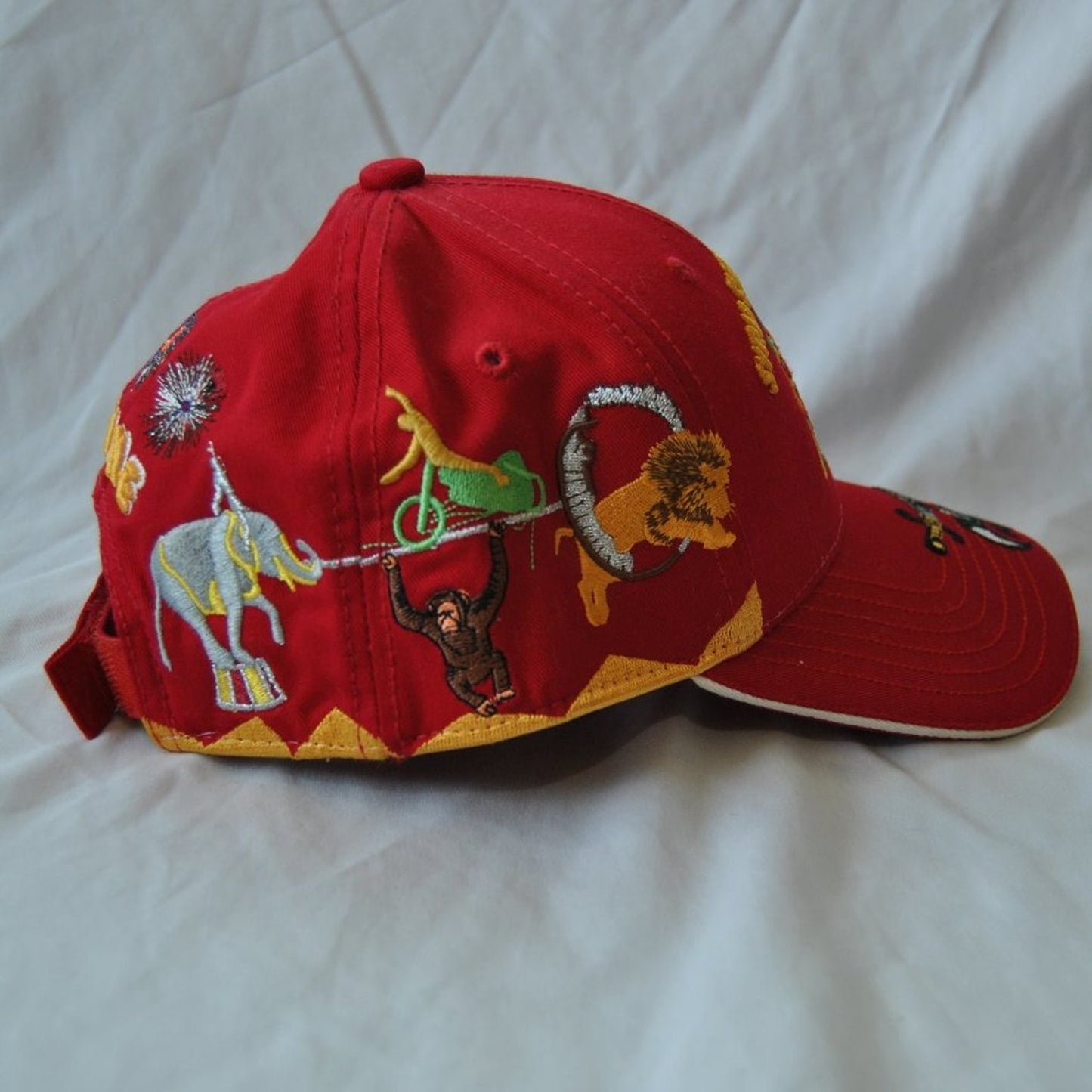 Syria Shrine Circus Vintage Red Embroidered Hat w/ Adjustable Strap