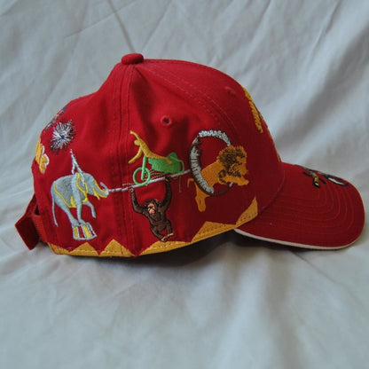 Syria Shrine Circus Vintage Red Embroidered Hat w/ Adjustable Strap