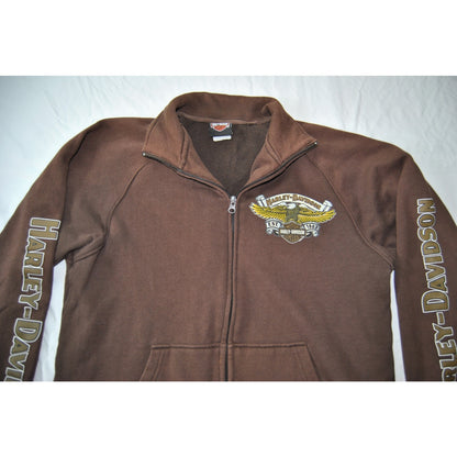 Harley Davidson St. Petersburg, FL Brown Large Full Zip Up Sweater