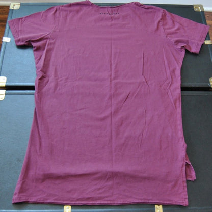 Alphalete Large Maroon/Burgundy Short Front/Long Back Short Sleeve Shirt