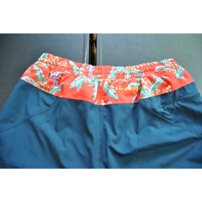Birddog Boom Large Blue and Orange Tropical Pattern Shorts