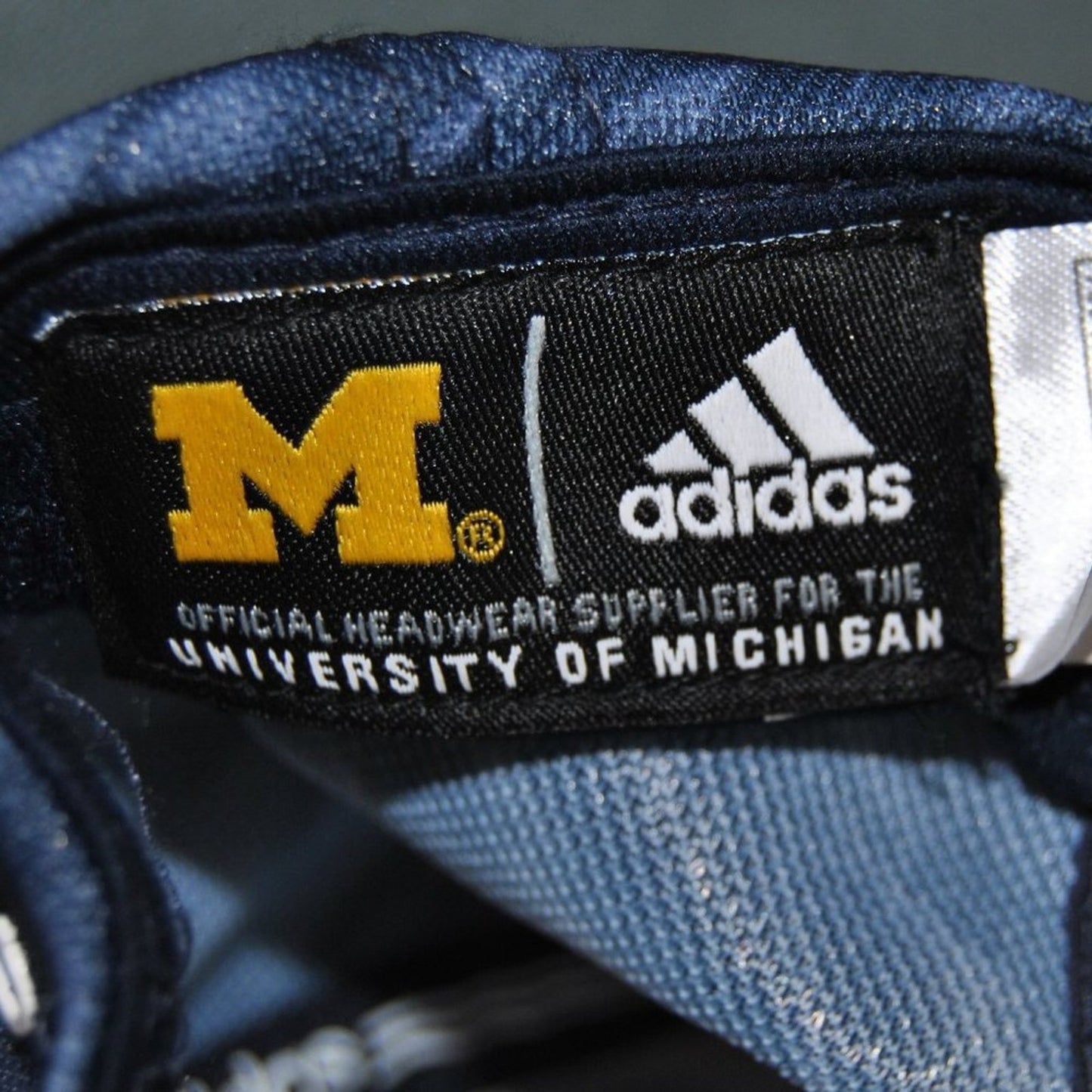 Adidas University of Michigan Blue Pattern Wolverine Snap Back Hat (New)