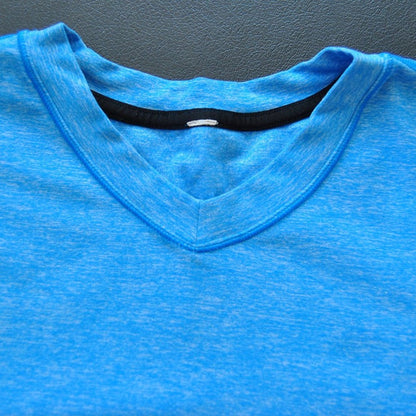 Lululemon Medium Surge Warm Blue w/ Black Accent & Logo Long Sleeve Shirt