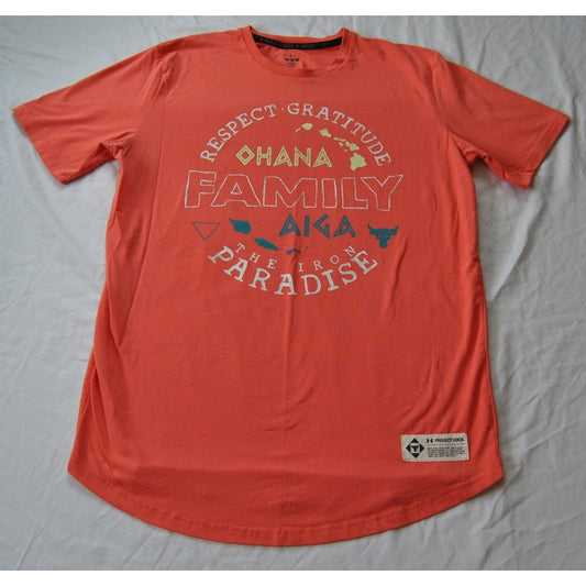 Project Rock Medium Orange Ohana Short Sleeve Shirt