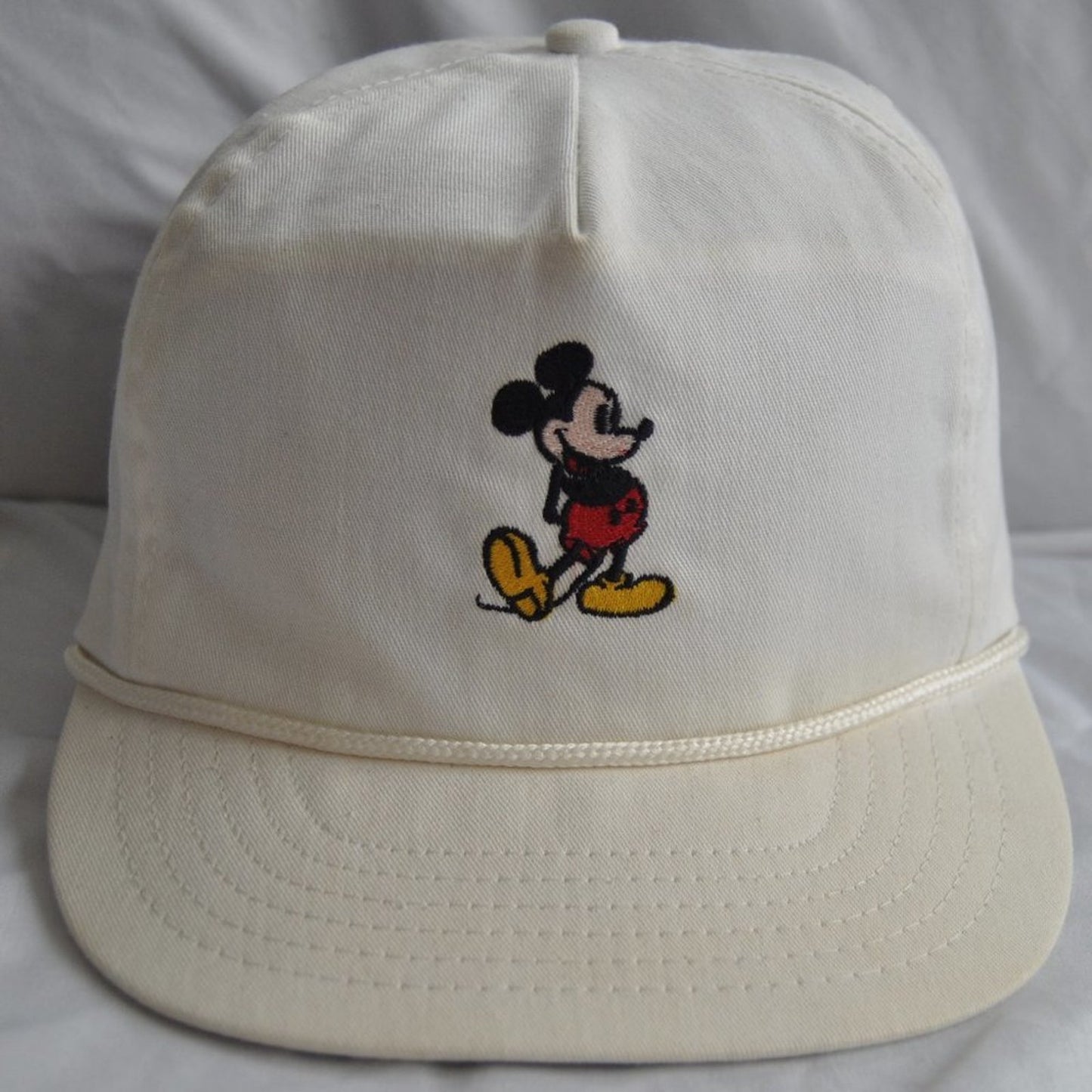Vintage Off White Disney Mickey Mouse Snapback Hat