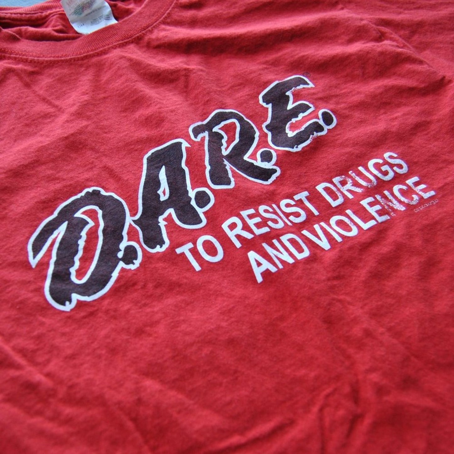 DARE Small Red w/ Black & White Lettering Short Sleeve Shirt