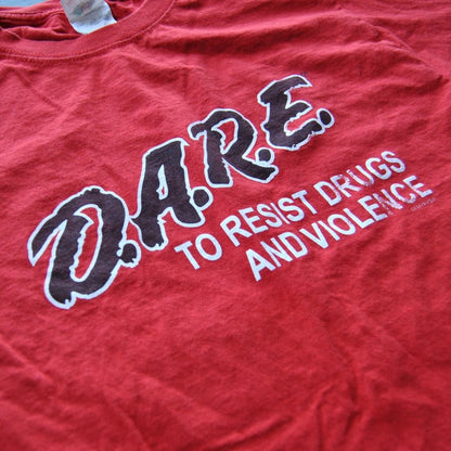 DARE Small Red w/ Black & White Lettering Short Sleeve Shirt