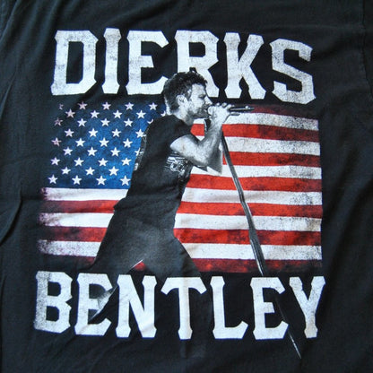 Dierks Bentley American Flag Tour Large Black Short Sleeve Shirt (No Tag)