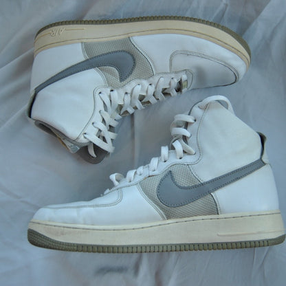 Nike Air Force 1 High Top Shoes Gray White