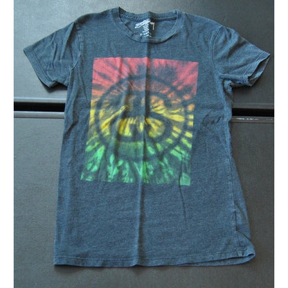 Stuzzy X-Small Dark Gray Short Sleeve Shirt with Tie Dye Design Pattern