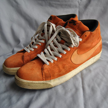 Nike Skate Board Orange High Top Shoes w/ Orange Swoosh Size: 12