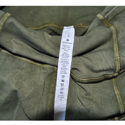 Lululemon Fast Free High Rise Tight Ice Dye Wash Moss Green Size 2 Shorts