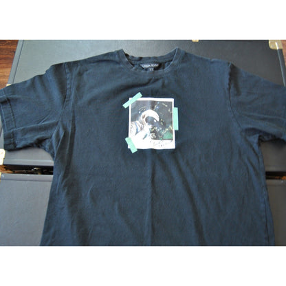 Urban Revivo Black Astronaut Polaroid Short Sleeve Shirt