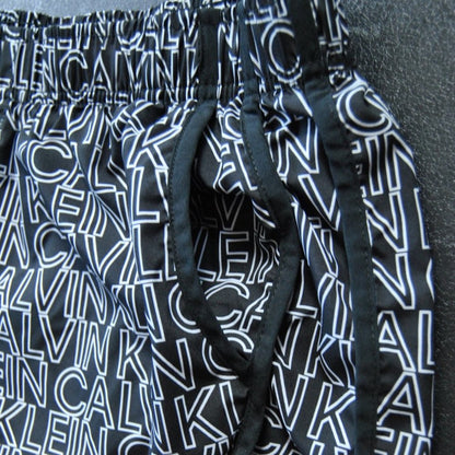 Calvin Klein Black & White CK Logo Repeat Shorts w/ Pockets Small