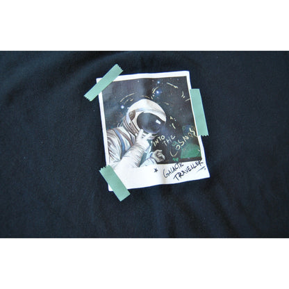 Urban Revivo Black Astronaut Polaroid Short Sleeve Shirt