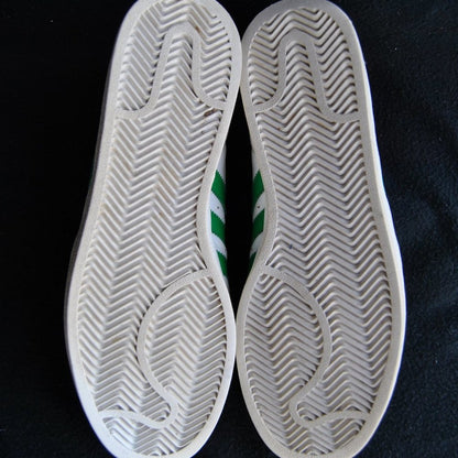 Adidas Superstar White w/ Green Stripes & Logo Size: 11 Men's