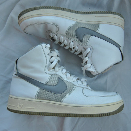 Nike Air Force 1 High Top Shoes Gray White