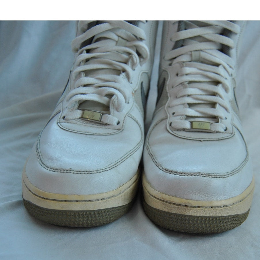 Nike Air Force 1 High Top Shoes Gray White