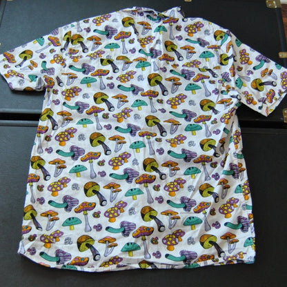 Trippy Mushroom ALAB Full Button Up Shirt Small