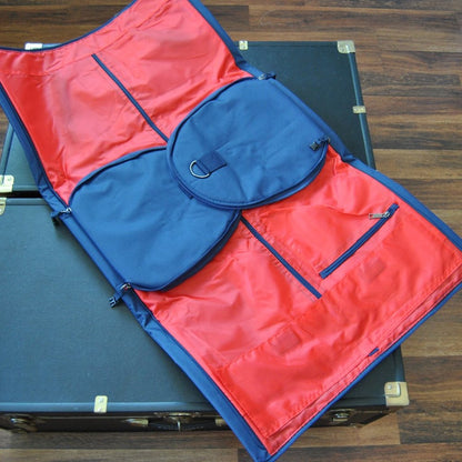 First Class Travel Duffle Bag Blue and Red