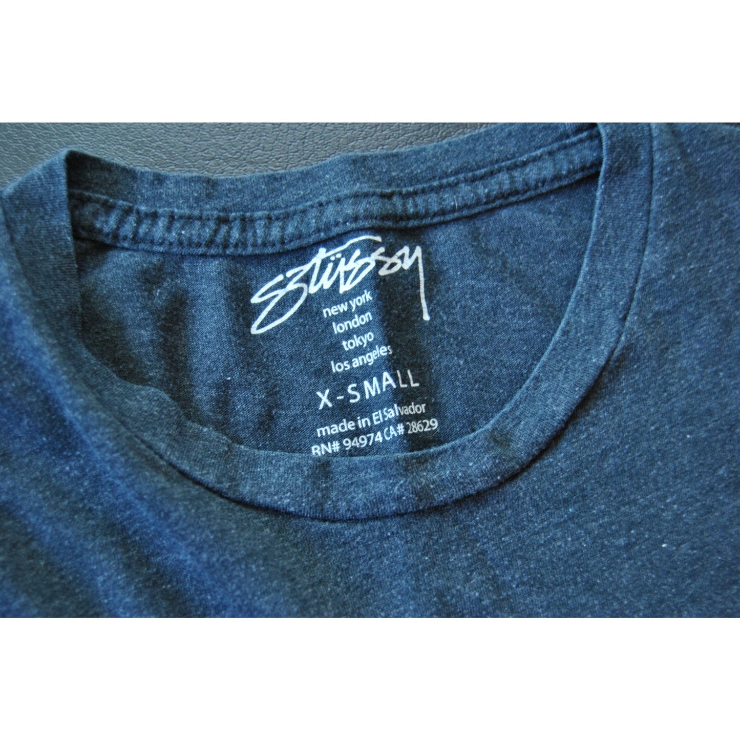Stuzzy X-Small Dark Gray Short Sleeve Shirt with Tie Dye Design Pattern