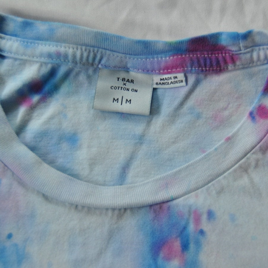 T-Bar x Cotton On Medium Tie Dye 80's Mix Tapes Logo Crop Top