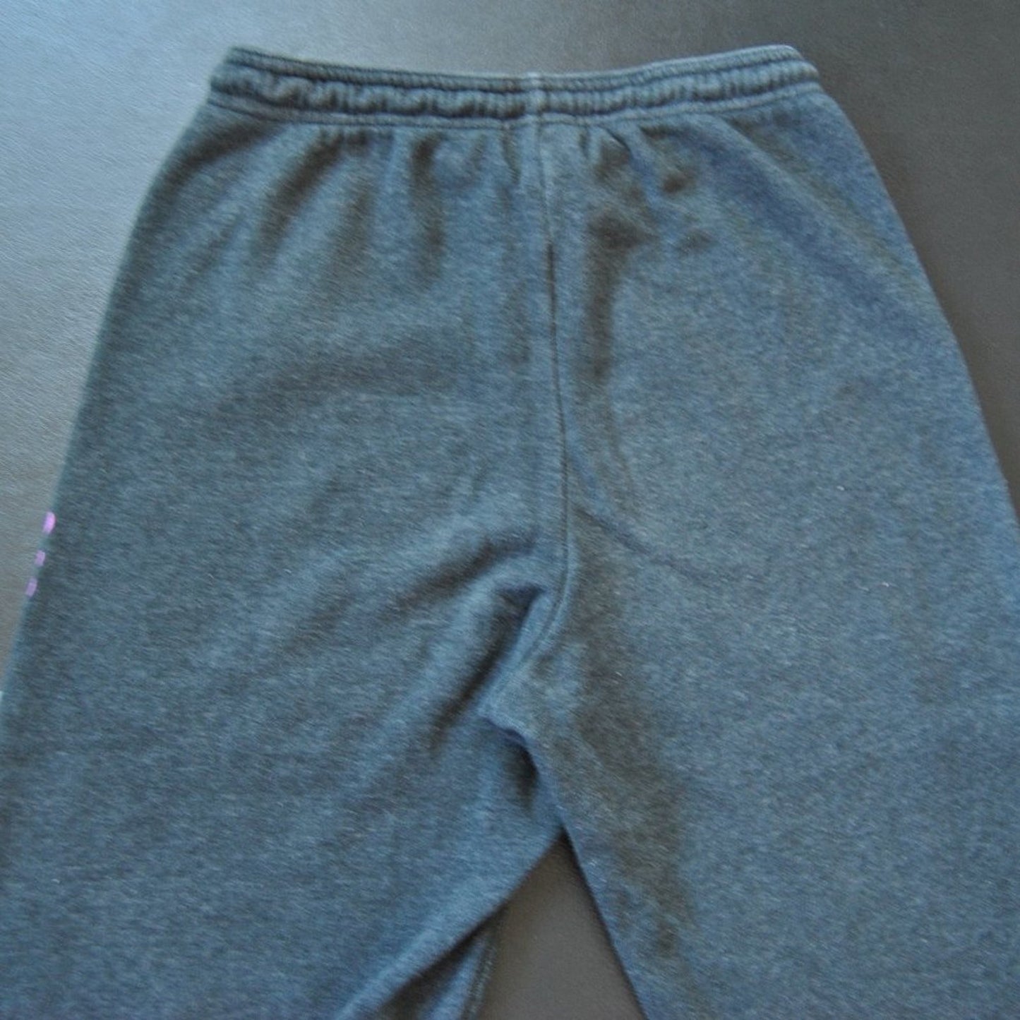 Stussy X-Small Gray & Purple Script Jogger Sweatpants w/ Drawstring