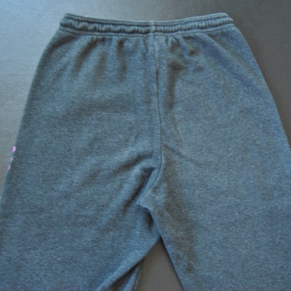 Stussy X-Small Gray & Purple Script Jogger Sweatpants w/ Drawstring