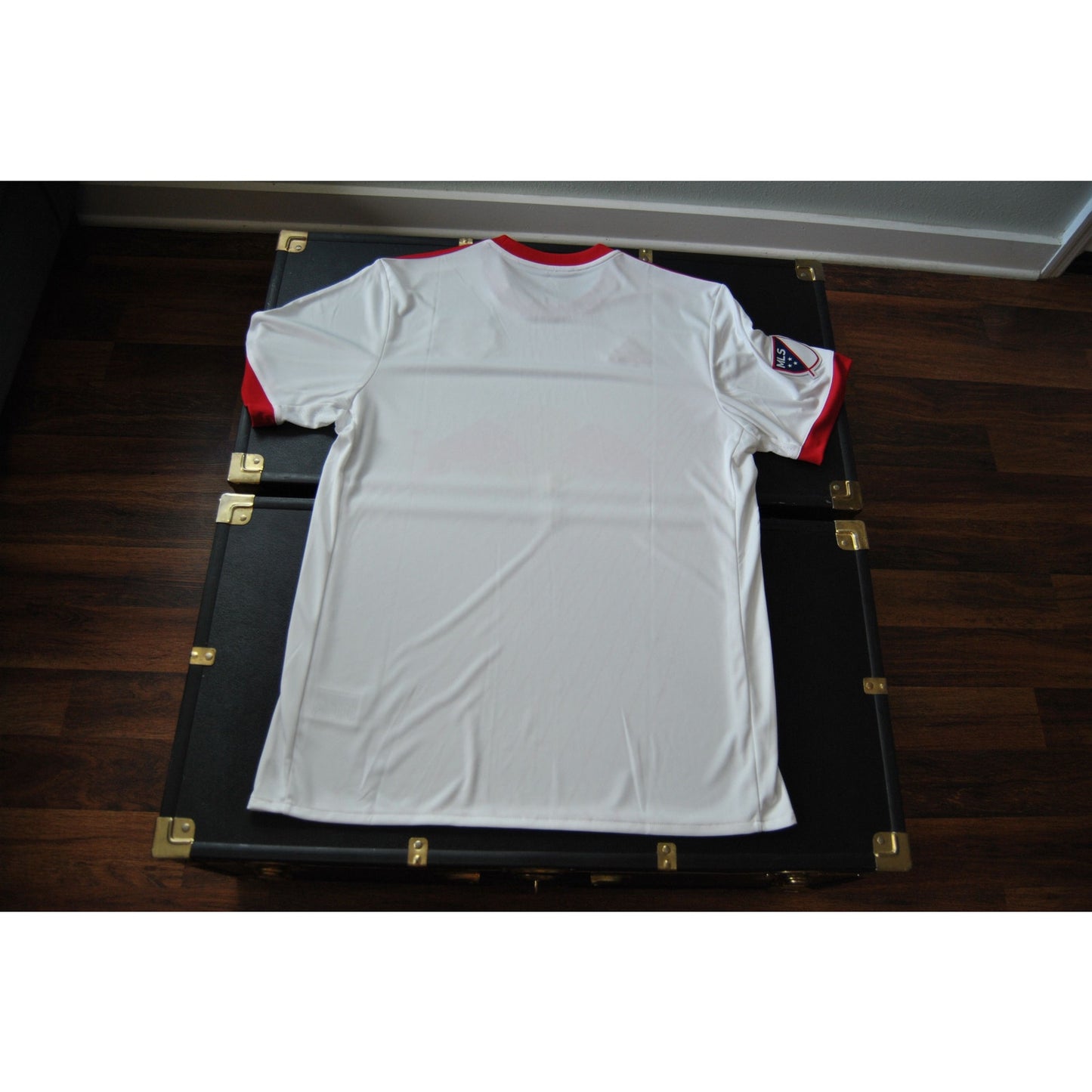 New York Red Bulls MLS Red & White Adidas Jersey Size: Large