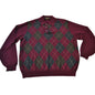 Brooks Brothers Maroon Diamond Plaid Polo Long Sleeve Sweater X-Large