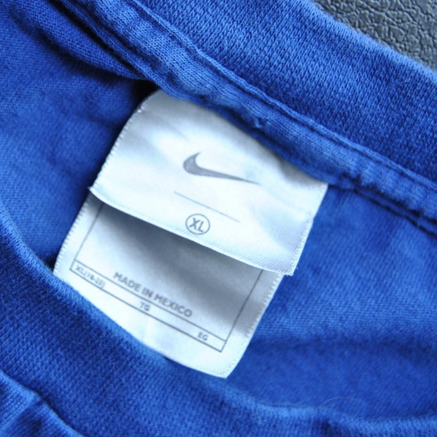 Nike Athletic Dept Blue and Yellow Long Sleeve Shirt X-Large Vintage