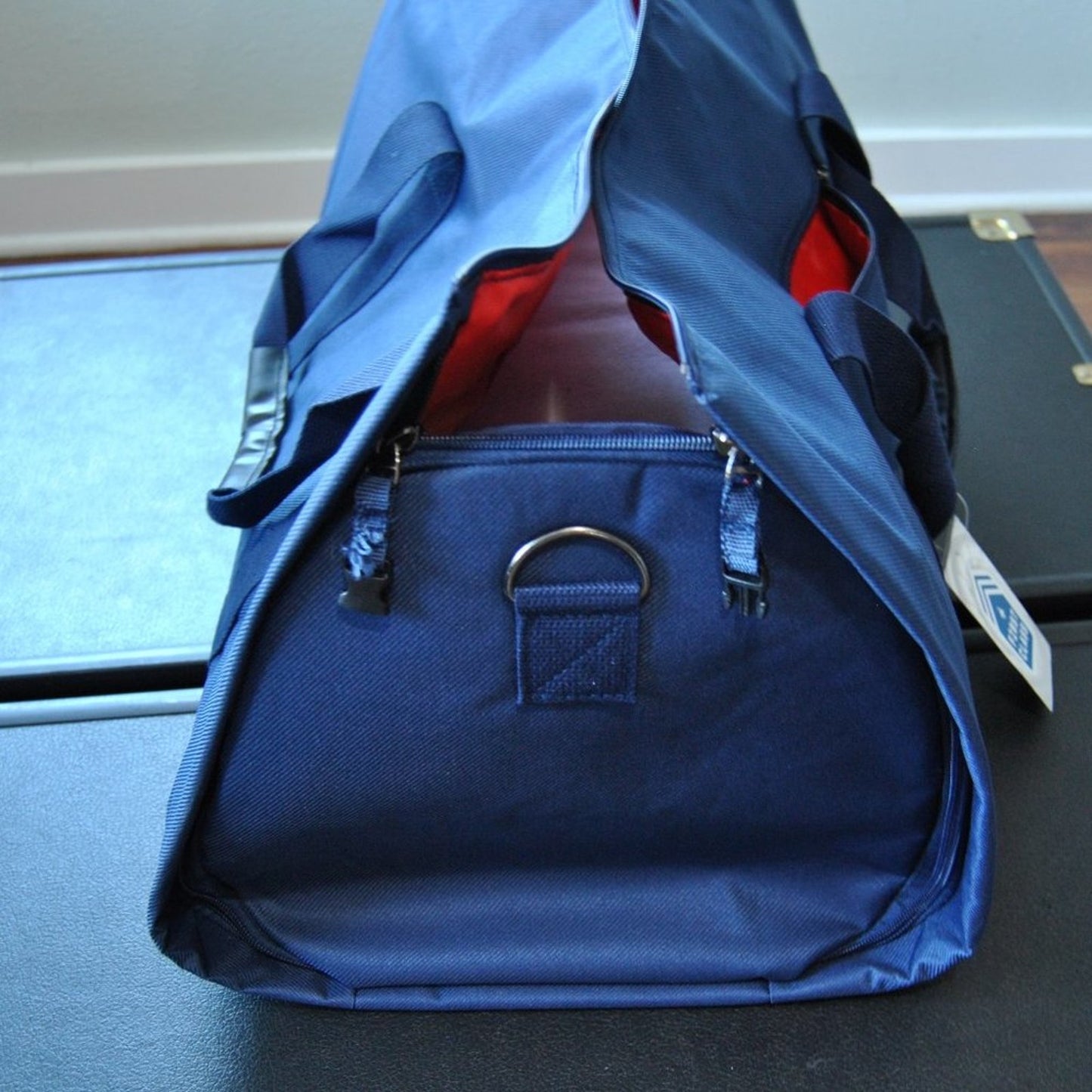 First Class Travel Duffle Bag Blue and Red
