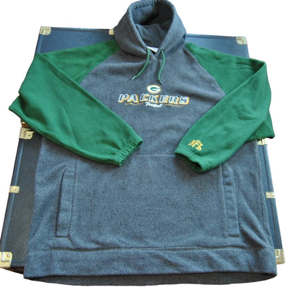 Green Bay Packers Football NFL X-Large Fleece Hoodie Vintage Green & Gray