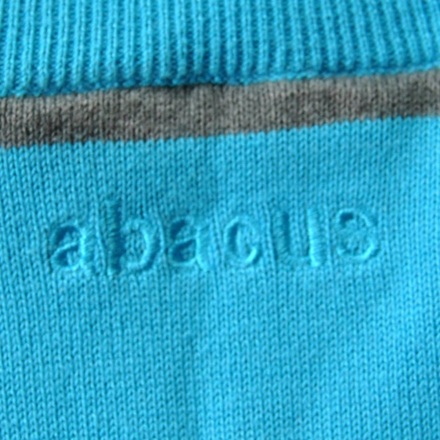 Abacus Large Lined Quarter Zip Sweater Blue Gray Stripes