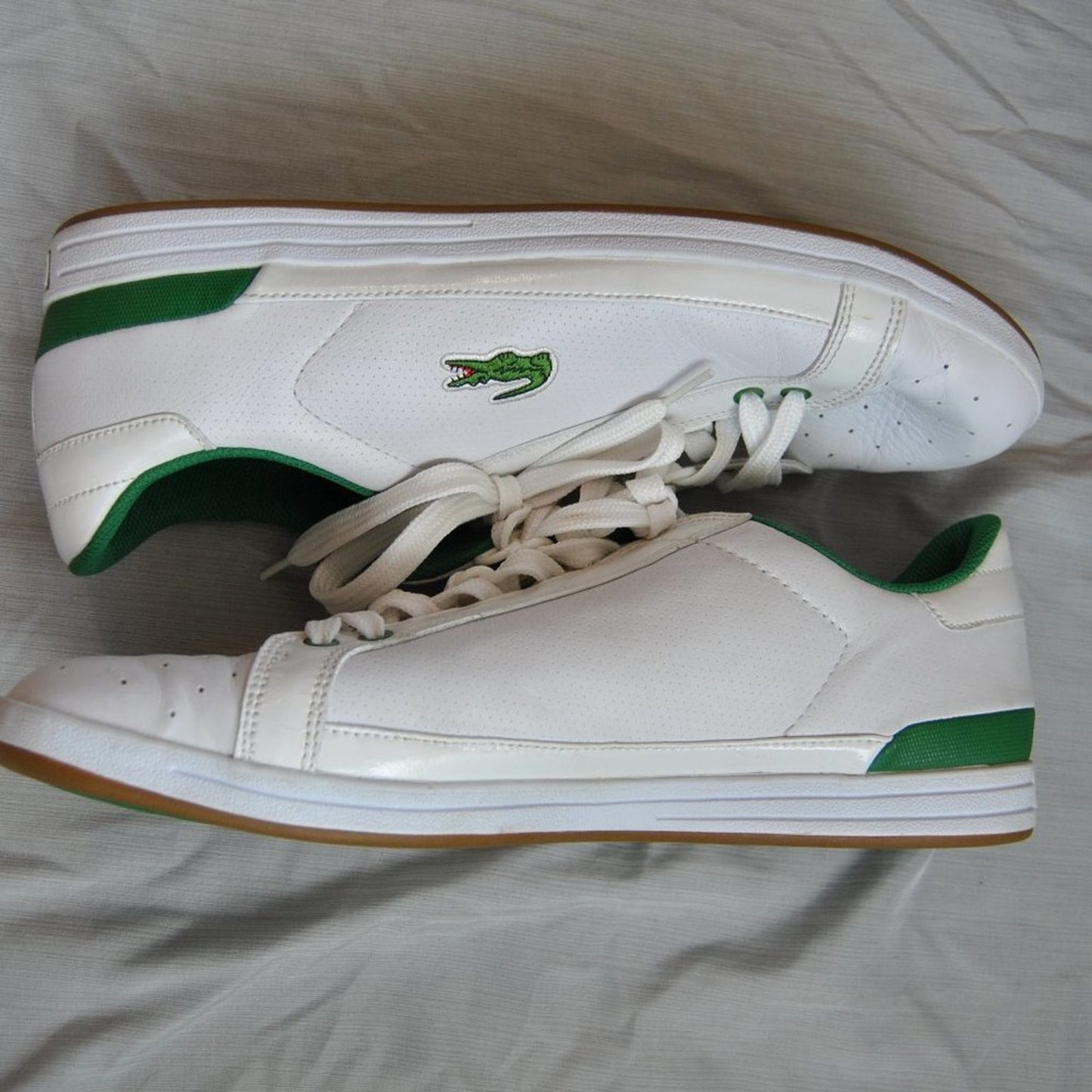 Lacoste White & Green Shoes Men's Size: 13