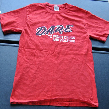 DARE Small Red w/ Black & White Lettering Short Sleeve Shirt