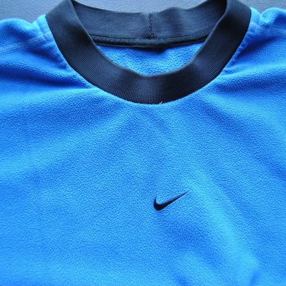 Large Vintage Nike Blue & Black Large Therma-fit Crewneck Sweater