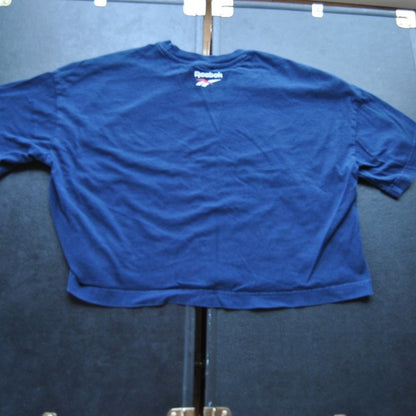 Reebok Classic Small Red White & Navy Blue Short Sleeve Crop Top