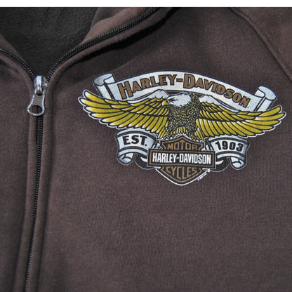 Harley Davidson St. Petersburg, FL Brown Large Full Zip Up Sweater