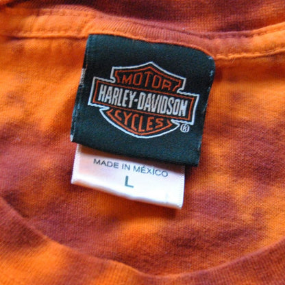 Harley Davidson Las Vegas Looney Tune Large Orange Tie Dye Short Sleeve Shirt
