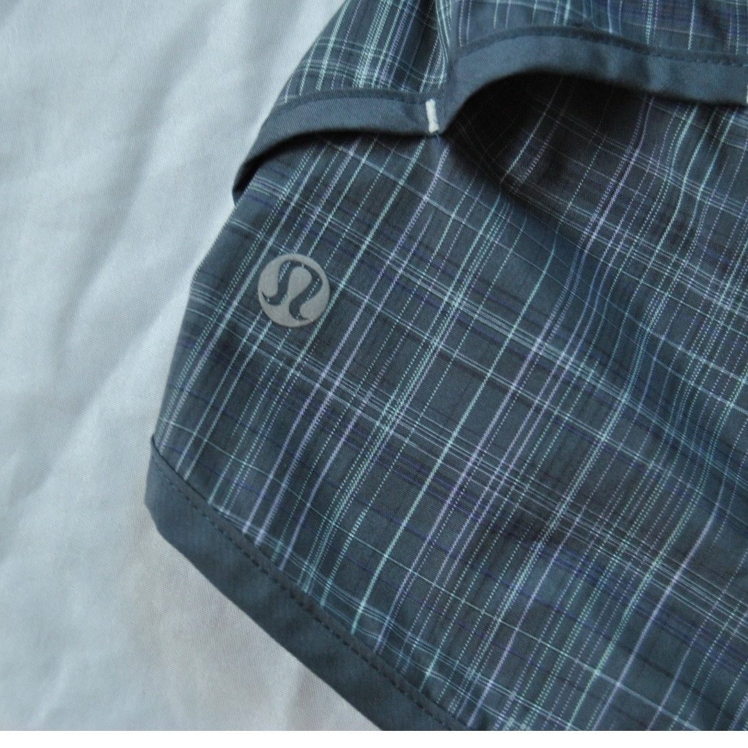 Lululemon Run Speed Short Coal Pig Pink Shale Stripe Size 6