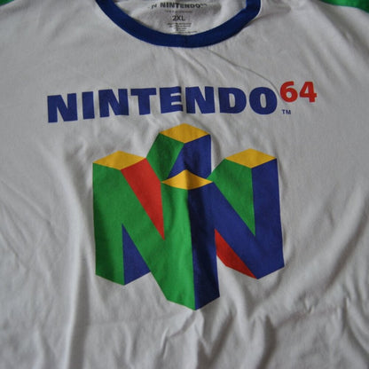 Nintendo 64 2X-Large While Short Sleeve Shirt