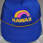 Vintage Hawaii Snapback Hat By Hawaiian Headwear Blue w/ Rainbow Design