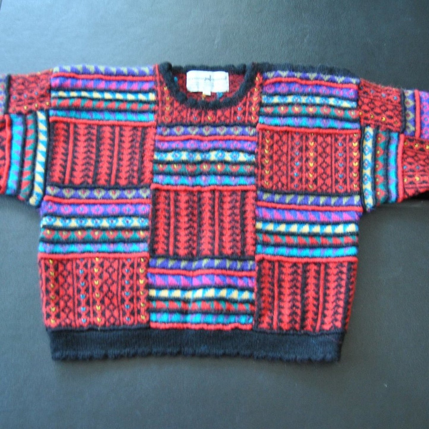 The Peruvian Connection Handmade Sweater Red Petite