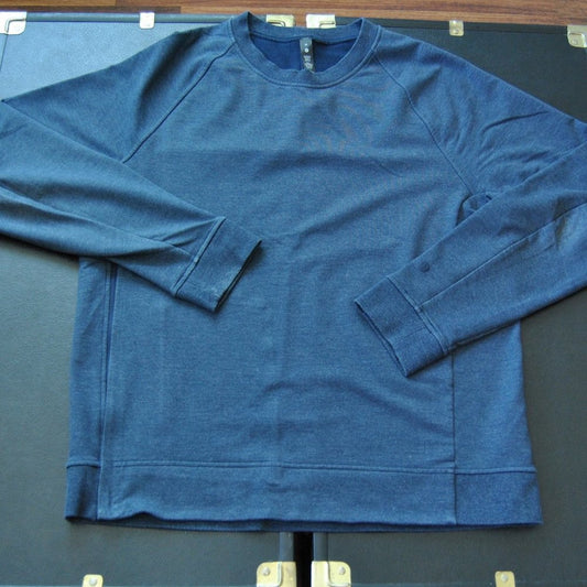 Lululemon Medium Blue Crewneck Sweater w/ 1/2 zip Side w/ Hidden Pocket