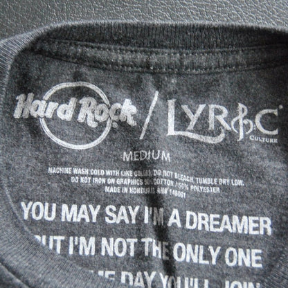 Hard Rock Café  Lyric Culture John Lennon Imagine Medium Gray Short Sleeve Shirt
